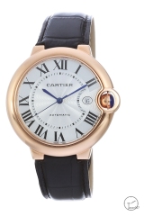 Cartier blue balloon 40mm Rose Gold Leather Silver Men's Automatic Movement Date AAA Quality White Dial Men Watch CAR3101120