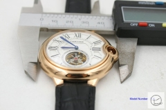 Cartier blue balloon W6920001 18K Rose Gold Leather 46mm Sapphire Glass Men's Cal.2813 Tourbillon Automatic Movement High Quality Watch CAR3100040