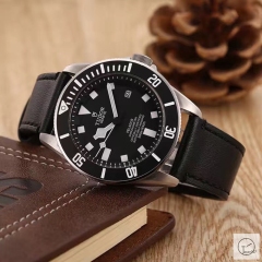 Tudor Pelagos Black Dial Automatic Mechincal Movement Stainless Steel 70330N-95740 Pre-Owned Stainless Steel os Black Leather Strap Mens Wristwatches TUF26725785450