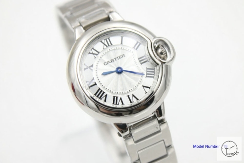 Cartier blue balloon 31mm 18k Silver Men's Quartz Movement High Quality Women Watch CAR1100780