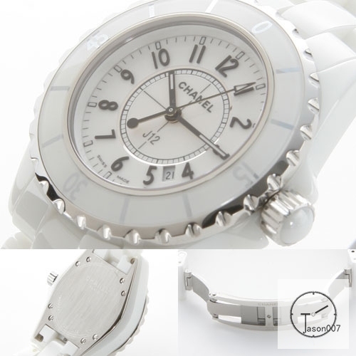Chanel J12 Silver Dial 38MM Size Ceramic Watch Quartz Battery Movement Womens Watches CHA1210795600