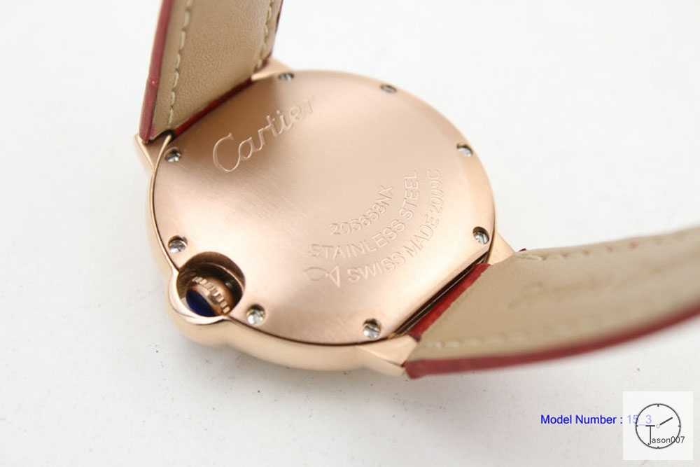 Cartier blue balloon White Dial Red Leather 39 Rose Gold Men's Cal.2813 Quartz Movement High Quality WoWatch CAR2100500