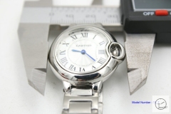 Cartier blue balloon 31mm 18k Silver Men's Quartz Movement High Quality Women Watch CAR1100780