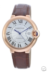 Cartier blue balloon 40mm Rose Gold Brown Leather Silver Men's Automatic Movement Date AAA Quality White Dial Men Watch CAR3101220