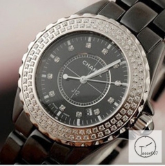 Chanel J12 Black Dial Diamond Bezel 38MM Size Ceramic Watch Quartz Battery Movement Womens Watches CHA126812885600
