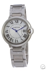 Cartier blue balloon Strap 32mm Silver White Dial Women Men's Quartz Movement AAA Quality Men Watch CAR1102380