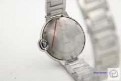 Cartier blue balloon 31mm 18k Silver Men's Quartz Movement High Quality Women Watch CAR1100780