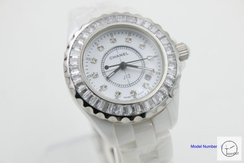 Chanel J12 Silver Dial Squar Diamond Bezel 33MM Size Ceramic Watch Quartz Battery Movement Womens Watches CHA2270785600