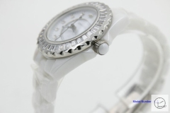 Chanel J12 Silver Dial Squar Diamond Bezel 33MM Size Ceramic Watch Quartz Battery Movement Womens Watches CHA2270785600