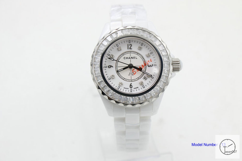 Chanel J12 Silver Dial Squar Diamond Bezel 33MM Size Ceramic Watch Quartz Battery Movement Womens Watches CHA2279785600