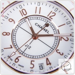 Chanel J12 Silver Dial 38MM Size Ceramic Watch Quartz Battery Movement Womens Watches CHA1212795600