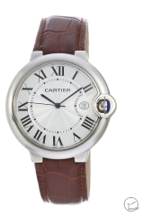 Cartier blue balloon 40mm Brown Leather stainless steel Men's Quartz Movement Date AAA Quality Men Watch CAR2101400