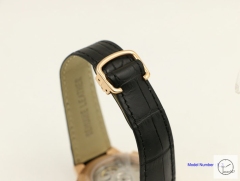 Cartier blue balloon 18K Silver Black Leather 46mm Rose Glod Sapphire Glass Men's Cal.2813 Tourbillon All Work Automatic Movement High Quality Watch CAR3100340