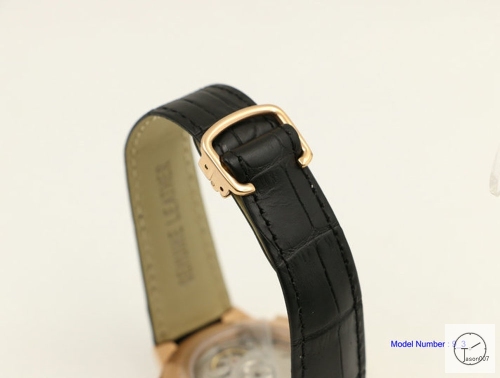 Cartier blue balloon 18K Silver Black Leather 46mm Rose Glod Sapphire Glass Men's Cal.2813 Tourbillon All Work Automatic Movement High Quality Watch CAR3100340