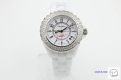 Chanel J12 Silver Dial Diamond Bezel 38MM Size Ceramic Watch Quartz Battery Movement Womens Watches CHA1268785600