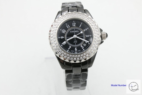 Chanel J12 Black Dial Diamond Bezel 33MM Size Ceramic Watch Quartz Battery Movement Womens Watches CHA1268885600