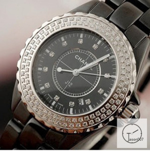 Chanel J12 Black Dial Diamond Bezel 33MM Size Ceramic Watch Quartz Battery Movement Womens Watches CHA126832885600