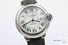 Cartier blue balloon W69016Z4 Silver Leather 39mm Sapphire Glass Men's Cal.2813 Auotmatic Movement Watch CAR2100160
