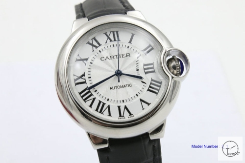 Cartier blue balloon W69016Z4 Silver Leather 39mm Sapphire Glass Men's Cal.2813 Auotmatic Movement Watch CAR2100160
