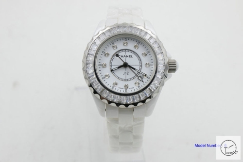 Chanel J12 Silver Dial Squar Diamond Bezel 33MM Size Ceramic Watch Quartz Battery Movement Womens Watches CHA2270785600