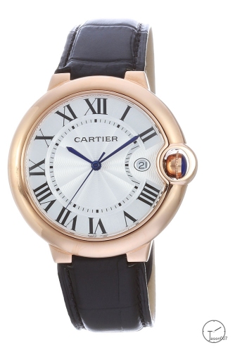 Cartier blue balloon 40mm Leather Rose Gold Men's Quartz Movement Date AAA Quality Men Watch CAR2101420