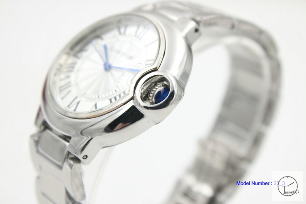 Cartier blue balloon 40mm 18k Silver Men's Quartz Movement High Quality men Watch CAR1100880