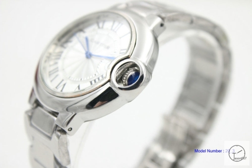 Cartier blue balloon 40mm 18k Silver Men's Quartz Movement High Quality men Watch CAR1100880