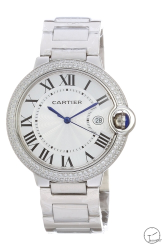 Cartier blue balloon 40mm Stainless steel Diamond bezel Men's Quartz Movement Date AAA Quality Men Watch CAR2101780