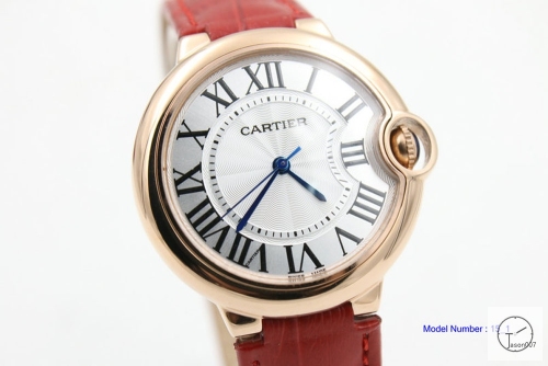 Cartier blue balloon White Dial Red Leather 39 Rose Gold Men's Cal.2813 Quartz Movement High Quality WoWatch CAR2100500