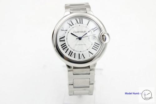 Cartier blue balloon WSBB0016 18K Silver 42mm Date Sapphire Glass Men's Cal.2813 Automatic Movement High Quality Watch CAR2100560