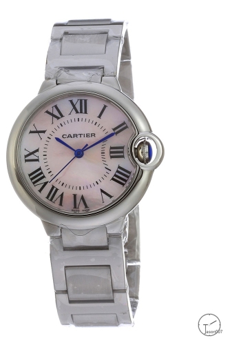 Cartier blue balloon Strap 32mm Silver Pink Dial Women Quartz Movement AAA Quality Men Watch CAR1102480
