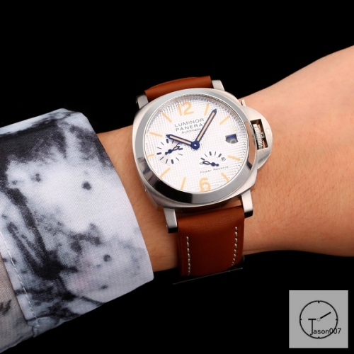 PANERAI LUMINOR POWER RESERVE Silver Dial 47MM PAM00423 Automatic Mechical Brown Leather Strap Mens Watches ADFC38005480