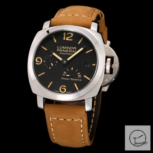 PANERAI LUMINOR POWER RESERVE Black Dial Stainless Steel Case Glass Back 47MM PAM00423 Automatic Mechical Brown Leather Strap Mens Watches ADFC38105480