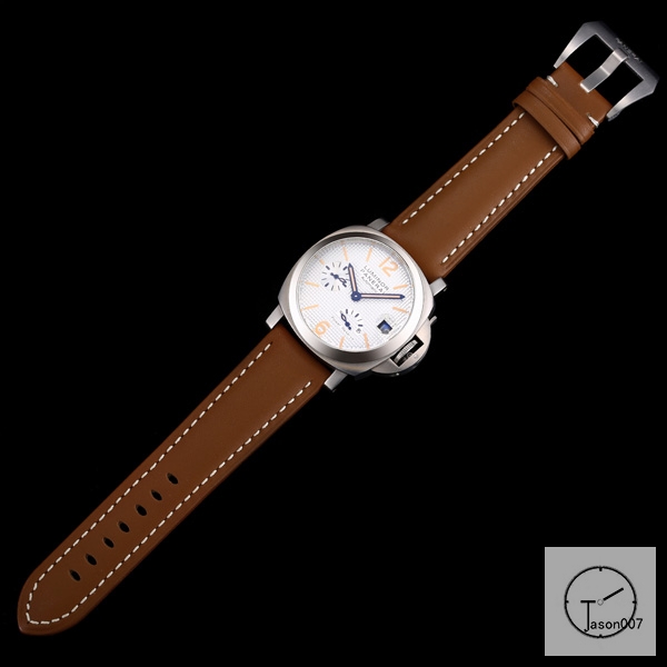 PANERAI LUMINOR POWER RESERVE Silver Dial 47MM PAM00423 Automatic Mechical Brown Leather Strap Mens Watches ADFC38005480