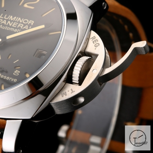 PANERAI LUMINOR POWER RESERVE Black Dial Stainless Steel Case Glass Back 47MM PAM00423 Automatic Mechical Brown Leather Strap Mens Watches ADFC38105480