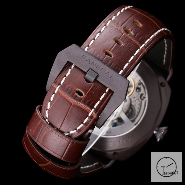 Panerai Radiomir Venti Automatic Mechincal Black Dial PVD Black Case Glass Back 47MM PAM00423 Automatic Mechical Brown Leather Strap Mens Watches ADFC38305450