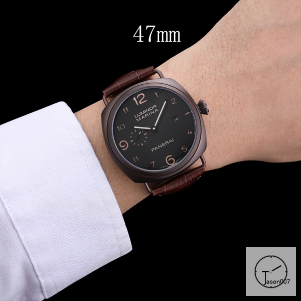 Panerai Radiomir Venti Automatic Mechincal Black Dial PVD Black Case Glass Back 47MM PAM00423 Automatic Mechical Black Leather Strap Mens Watches ADFC38275450