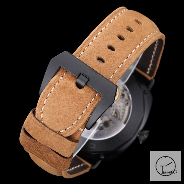 Panerai Radiomir Venti Automatic Mechincal Black Dial PVD Black Case Glass Back 47MM PAM00423 Automatic Mechical Brown Leather Strap Mens Watches ADFC38265450