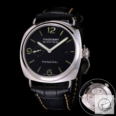 Panerai Radiomir Black Seal Automatic Mechincal Black Dial PVD Black Case Glass Back 47MM PAM00423 Automatic Mechical Black Leather Strap Mens Watches ADFC68315450