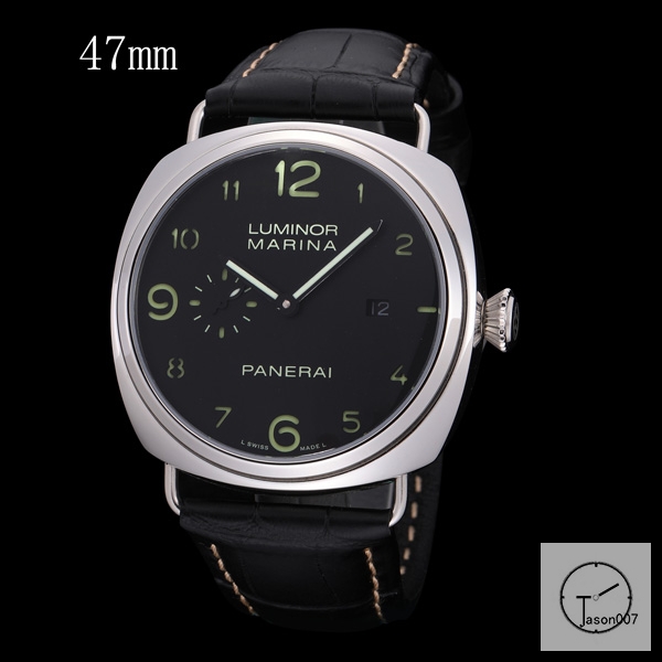 Panerai Radiomir Venti Automatic Mechincal Black Dial Stainless Steel Case Glass Back 47MM PAM00423 Automatic Mechical Black Leather Strap Mens Watches ADFC38255450