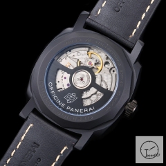 Panerai Radiomir GMT Automatic Mechincal Black Dial PVD Black Case Glass Back 47MM PAM00423 Automatic Mechical Black Leather Strap Mens Watches P627 ADFC48345420