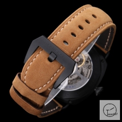 Panerai Radiomir Venti Automatic Mechincal Black Dial PVD Black Case Glass Back 47MM PAM00423 Automatic Mechical Brown Leather Strap Mens Watches ADFC38295450