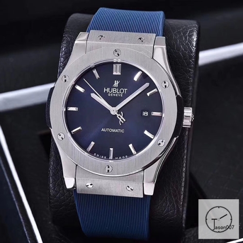 Hublot Classic Fusion Blue Dial Case Stainless steel Case Automatic Mechincal Movement Rubber Strap Geneva Glass Back Leather Men's Watch HUXH261029802530