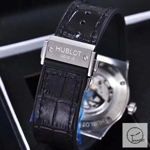 Hublot Classic Fusion Black Dial Case Stainless steel Case Automatic Mechincal Movement Rubber Strap Geneva Glass Back Leather Men's Watch HUXH261009802530