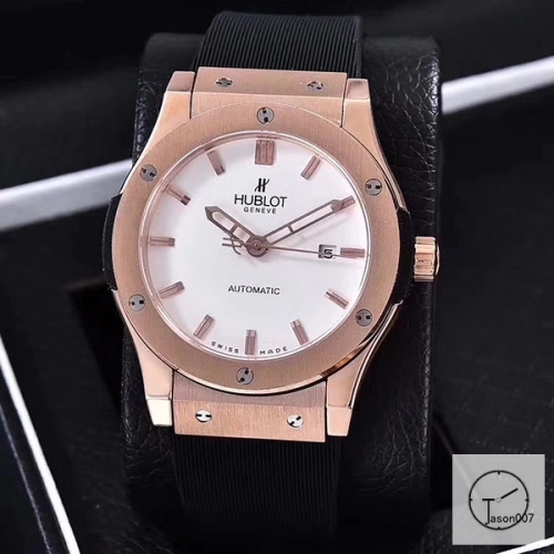 Hublot Classic Fusion White Dial Everose Stainless steel Case Automatic Mechincal Movement Rubber Strap Geneva Glass Back Rubber Men's Watch HUXH261119802530