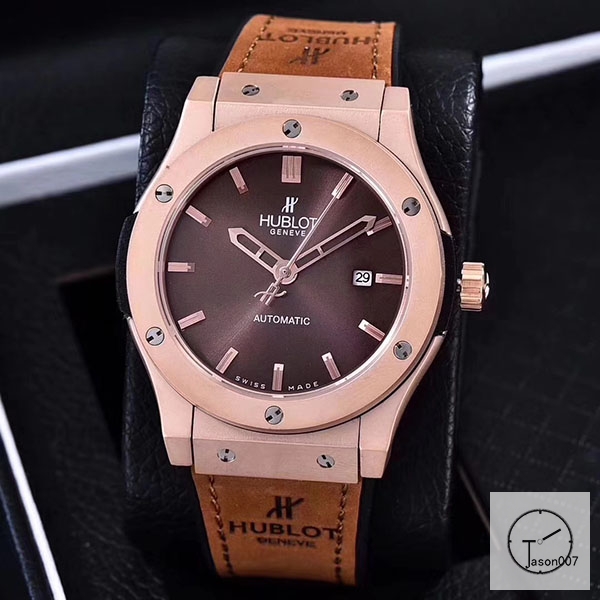 Hublot Classic Fusion Brown Dial Everose Stainless steel Case Automatic Mechincal Movement Rubber Strap Geneva Glass Back Rubber Men's Watch HUXH261149802530