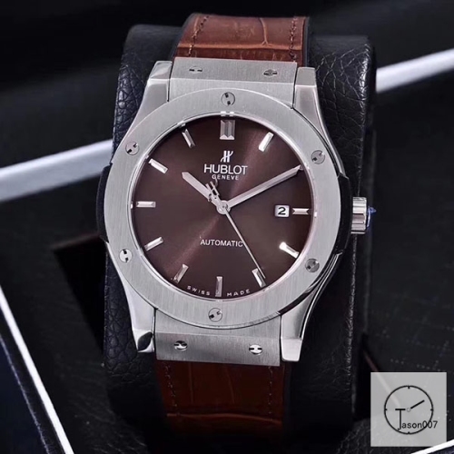 Hublot Classic Fusion Gray Dial Case Stainless steel Case Automatic Mechincal Movement Rubber Strap Geneva Glass Back Leather Men's Watch HUXH261049802530
