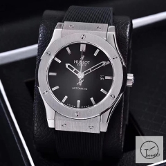 Hublot Classic Fusion Gray Dial Case Stainless steel Case Automatic Mechincal Movement Rubber Strap Geneva Glass Back Leather Men's Watch HUXH261049802530