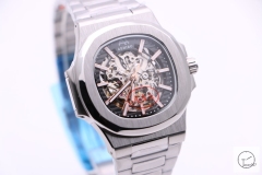 AEHIBO Brand Luxury Bussiness Gents Watch Silver case Skeleton Dial AE Movement Autoamtic AE361205760