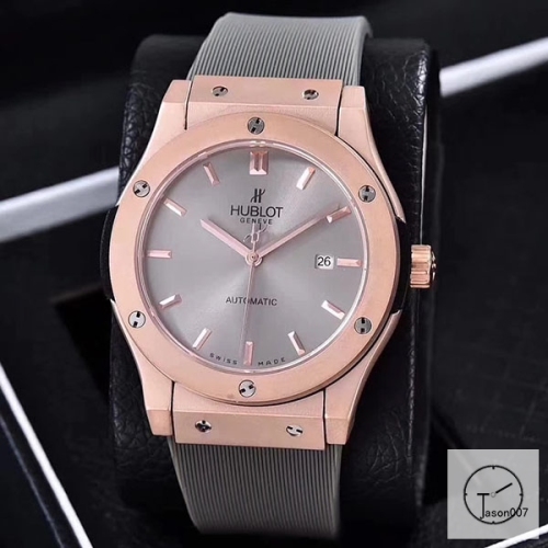 Hublot Classic Fusion Gray Dial Everose Stainless steel Case Automatic Mechincal Movement Rubber Strap Geneva Glass Back Rubber Men's Watch HUXH261179802530